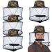 PINKXHY 4 Pieces Mosquito Head Mesh Mosquito Cap Net Hat Face Cover with Zipper Foldable Fly Protection Netting Hat for Fishing Hiking Gardening Green