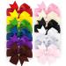 Sibba 3 Inch Clips Headpiece Hair Accessories 12 Pcs Easter Party Little Bow Clip Multi-colored Barrettes Kawaii Fabric Ribbons Grosgrain Alligator Headwear Casual Wear Women Girl Toddler Kid Baby