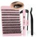 QUEWEL DIY eyelash extensions set 200 pc lashes set thin band with Bond & Seal Siont and waterproof Cluster Lashes Applicator DIY LASH Extension Set at home (QD02-MIX8-18) 1 piece (1 Pack) QD02-kit