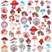 48 Pcs Mushroom Patches Iron on for Clothing Mini Mushroom Stickers Nature Patches Suitable for Clothes Dress Hat Pants Shoes Curtain DIY Mushroom Embroidery Applique Patch Sewing (Mushroom Style)