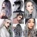12 Pcs Colored Hair Extensions Colorful Clip in Hair Extensions 22 inch Synthetic Straight Hair Extensions for Kids Girls Women K 12pcs-Grey - Buy Online on GoSupps.com