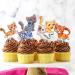 Cute Cartoon Cat Theme Happy Birthday Cupcake Toppers 18-PC Set - It's suitable for a pet birthday party a cat theme birthday party for boys and girls or a baby shower party decoration - SugarGera - Buy Online on GoSupps.com
