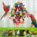 MQUPIN Large Bird Parrot Toy | 100% Natural Wooden Blocks | Chewing Toy for Parrot Cage | Ideal for African Grey, Macaws | Colourful - Buy Online on GoSupps.com