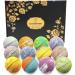 XXL Bath Bomb Gift Set - 12 Organic 5 oz Bath Bombs for Spa Relaxation. Perfect Holiday Gift for Men & Women - Buy Online on GoSupps.com
