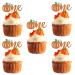 24Pcs Glitter Pumpkin One Cupcake Toppers- Pumpkin Birthday Baby Shower Party Decorations,Pumpkin 1st Birthday Cake Decorations,Fall 1st Birthday Party Cupcake Picks,Pumpkin Cupcake Toppers