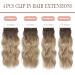 4Pcs Ombre Dirty Blonde Clip in Hair Extensions - 20Inch Full Head Curly Wavy Synthetic Hair - Buy Online on GoSupps.com