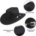 Western Felt Cowboy Hat for Women Men | Wide Brim Belt Buckle Fedora (Size 7 1/8) - Black - Buy Online on GoSupps.com