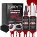 Halloween Fake Blood Makeup Kit Fake Blood Spray Coagulated Blood Dripping Blood Stipple Sponge Realistic Washable Special Effects SFX Makeup Set for Zombie Vampire Monster