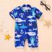 HAPPYMA Newborn Baby Boys Swimsuit - Blue Cartoon Fish Print Bodysuit 0-3 Months - Buy Online on GoSupps.com