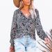 Bohemian Lantern Sleeve Oversized T-Shirt for Women - Black Drawstring V-Neck Blouse | Medium - Buy Online on GoSupps.com