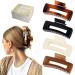 AIMIKE Large Hair Claw Clips 4.1 Inch, Acrylic Claw Hair Clips for Thick Hair, Strong Hold Rectangular Jaw Clips for Thin Hair, French Design Big Hair Clips for Women Girls - Nonslip Clip (4 Pcs) Large (4 Count)