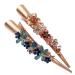 2pcs Boho Iris Dragonfly Long Duckbill Beak Crocodile Teeth Gold Tone Metal Hair Clip for Women