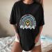 Mama Rainbow Print T Shirt for Women - Funny Letter Graphic Tee - Plus Size Summer Casual Top - Buy Online on GoSupps.com