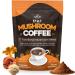 Organic Mushroom Coffee 17 Functional Mushroom Blend (Lion's Mane Reishi Chaga Cordyceps Turkey Tail & More) Gourmet Arabica Instant Coffee for Immunity Focus & Energy - USA Made - 30 Servings