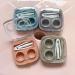 Howinn Cute Contact Lens Container Set - 4 Mini Tanks with Tweezers for Travel & Home - Blue Beige Orange Violet - Buy Online on GoSupps.com