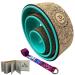 Aozora Yoga Wheel 13" with Most Detailed Book Step by Step Guide on How to Do 30+ Poses,! Perfect for Stretching and Improving Backbends 3 Pack - 6, 10 & 13" -Cork/Turquoise +strap