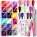 Teenitor Long Coffin Nails Full Cover Color Coffin Nail Tips  18 Colors Long Coffin Press On Nails Long Glue On Nails Long Press On Nails Coffin Fake Nails  12 Sizes Long Press On Coffin Nails With Nail Glue  Acrylic Nai...