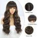 Bogsea Long Wavy Brown Wig with Bangs - 26 Inch Heat Resistant Synthetic Fiber for Women - Buy Online on GoSupps.com