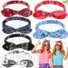 6-piece hair bands hair band with an elastic knot printed headband girl elastic headband with vintage print suitable for daily use party beach