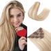 Elailite clip in Extensions Real hair 40cm Remy hair extension for complete hair 130g 8 tresse 18 clips remy hair #18p613 ashblond mix blonde blonde 40cm-15g #18p613 ashblond mix bleach blonde