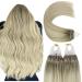 Youngsee Microring Extensions real hair ombre 35cm microring hair extensions 1g/s micro loop extensions real hair ashblond with platinum blonde micro beads hair extensions for women 50g #18/60a/65 cm-micro 3-2- #18/60A/60