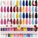 Morovan Acrylic Powder Set - 24 Colors Acrylic Powder Glitter Acrylic Nail Powder Polymer Acrylic Powders for Acrylic Nails Extension Carving DIY Beginners Brown Pink White Blue Glitter 24 Colors