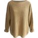 Buy CreoQIJI Women's Khaki Knitted Sweater - Casual Long Sleeve Pullover for Winter | Cozy Solid Color Eyelet Set - Buy Online on GoSupps.com