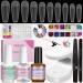 Saviland Nail Tips and Glue Gel Kit - All-in-one Nail Kit with 240PCS T-Shape Matte Nail Tips, 4-in-1 Nail Glue Gel, 16w U V LED Nail Lamp, Nail Prep Dehydrator & Nail Bond for Nail Salon Home DIY Long Press T-Shape
