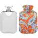 NAANLE 2L Heat Bottle - Orange Paisley Flower Design | Hot Water Bottle for Back Pain Relief & Warmth | Hand Foot & Neck Therapy - Buy Online on GoSupps.com