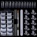 120 pieces nail shapes set nail extension extension nail gel forms nail shape set with dual-ended nail brush and nail tip clip nail file for polygel nails type 3-120 pieces