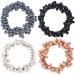 HINZIC 4PCS Pearl Hair Ties Elastic Pearl Scrunchies Bead Hair Ropes Stretchy Hair Band Pearl Hair Scrunchies Hair Accessories for Women Girls