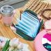 Buy Abstract Color Menstruation Pad Bag with Zipper | Women's Napkin & Tampon Collection Bag | Stylish & Functional for Girls - Buy Online on GoSupps.com