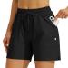 Willit Women's 5" Hiking Shorts Golf Athletic Outdoor Shorts Quick Dry Workout Summer Water Shorts with Pockets Black Medium