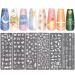 NICENEEDED Nail Art Stamping Plates Image Template Included 6 Pcs Nail Plates Nail Stamp Templates with Animals Cat Butterfly Bunny Dandelion Christmas Patterns Image Plates for DIY Nail Design Style 1