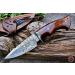 BigCat Handmade Damascus Hunting Knife | Bushcraft Knife with Sheath | 10' EDC Survival Knife for Men | Fixed Blade | Walnut Wood Handle