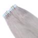 Tape In Hair Extensions - Silver - 60cm - 40 Tresses - 100% Remy Real Hair - Adhesive Tape - Novon Hair Extensions - Buy Online on GoSupps.com