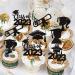 Pack of 24 2023 Graduation Cake Decorations Glitter Diploma Congratulations Cap Class of 2023 Cupcake Toppers for Graduation Theme School Boys Girls Graduate Party Cake Decorations Accessories Black Black. - Buy Online on GoSupps.com