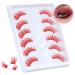 GVEFETIEE B - Red Colored Half Lashes 6 Pairs | Natural Look Fluffy Wispy False Eyelashes - Buy Online on GoSupps.com