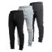 Ultra Performance 3 Pack Fleece Active Tech Joggers for Men Mens Sweatpants with Zipper Pockets Black / Charcoal / Heather Grey Large