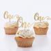 XOXOKristin 18 PCS Gold Glitter One Cupcake Topper for Baby First Birthday Party 1st Birthday Cake Toppers for Girl and Boy Cupcake Picks Onederful Cake Topper First Birthday Cupcake Decorations