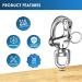 316 Stainless Steel Swivel Snap Shackle Set for Sailing Rigging - 3-1/2 Inch (2 Pack) - Buy Online on GoSupps.com