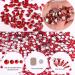 Red Rhinestones Nail Gems Kit with Picker, Tweezers - Multi Shape Glass Crystals for Nail Art - Face Gems Included - Buy Online on GoSupps.com