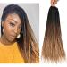 TOMO Hair Crochet Box Braids Black Dark Brown Light Brown Ombre Synthetic Hand Made Braid Brading Hair Extensions Hand made Goddess Box Braids For Woman 7Packs 22 Strands/pack (18inch, T1B/30/27) 18 Inch T1B/30/27