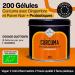 200 Organic Turmeric Capsules with Probiotics Ginger and Black Pepper | Maximum Dose 1460mg | Natural Antioxidant and Anti-inflammatory | Bones and Joints | Certified Organic - Buy Online on GoSupps.com