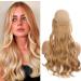55 cm Secrets Hair Extensions Invisible Hair Extensions Long Wavy Ash Blonde Hair Extensions Invisible Secret Hair Extension Synthetic Hair Invisible Hairpieces for Women (Gold)