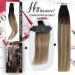 Shop Moresoo Tape Extensions - Real Hair Balayage 45cm #1B/6/22 - 20 Pieces 50g - Natural Black to Medium Brown with Blonde Highlights - Buy Online on GoSupps.com