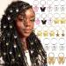 NAISKA 20PCS Gold Butterfly Braid Clips Hair Beads Star Dreadlocks Accessories Hair Cilps Cuffs Charms Handmade Silver Butterflies Pendant Loc Braid Hair Jewelry for Women and Girls Braids