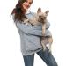 BOMBAXCEIBA Fleece Pet Carrier Hoodie Sweatshirt with Kangaroo Pocket - Medium Gray - Buy Online on GoSupps.com