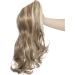 Long Short Claw Ponytail Hair Extension 18 Synthetic Straight Curly Hairpiece - Dark Brown Blonde Mix - Buy Online on GoSupps.com