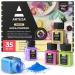 Arteza Mica Powder for Epoxy Resin, 35 Colors, 0.35 oz Bottles, Art Supplies for Candle Making & DIY Crafts Multicolored 35 Colorus x 0.35 oz
